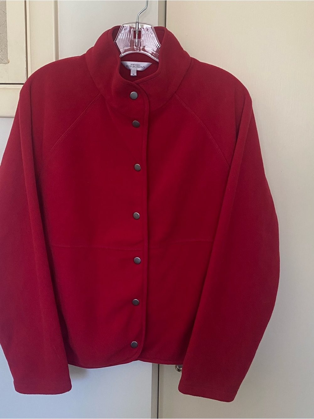 Classic Red Women's Button Snap Sweater